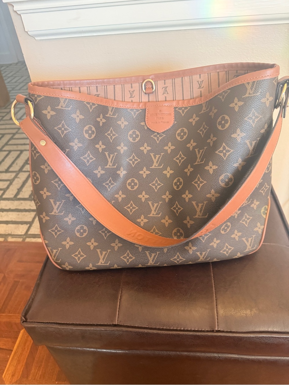Brown/Tan Monogram Shoulder Bag